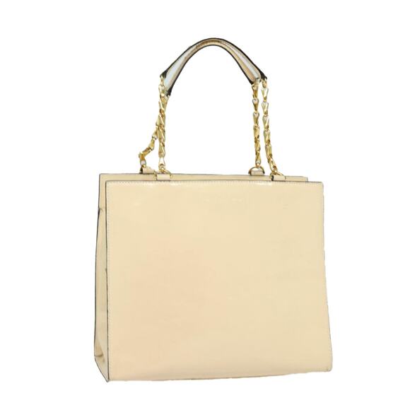 CELINE Chain Shoulder Bag Enamel Beige Gold - Picture 1 of 13